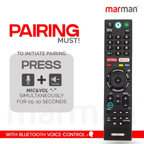 Image of marman Sony tv Remote Control Smart Bluetooth Voice Compatible for Android smart 4K UHD LED HD OLED QLED bravia Televison - Pairing Must !
