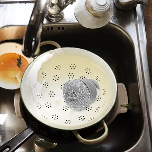 IMIKEYA Lavador De Pratos De Metal Esfregão De Lã De Aço Lavadores De Pratos De Cozinha Com Alça Esc