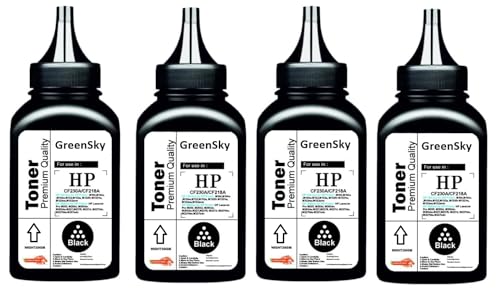 Image of Greensky 18A / CF218A Toner Cartridge Refill Black Toner Powder - 50gm, for HP Laserjet Pro M104, M104a, M104w, M132 MFP, M132a MFP, M132fn MFP, M132fw MFP, M132nw MFP, M132snw MFP. (4 PC)