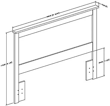 Miniatura 3 de Pemberly Row Cabecero moderno de maderapanel planotamaño queennegro