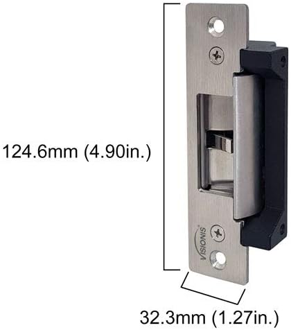 Visionis VIS-EL104-FSESA 2200lbs Standard Heavy Duty Adjustable Electric Door Strike Lock Fail Safe or Fail Secure 12VDC and 24VDC for Access Control System