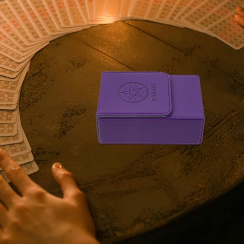 Funda de Cuero Para Cartas de Tarot Púrpura