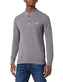  GANT Polo de piqué de algodón Sudadera, Gris Oscuro, S para Hombre