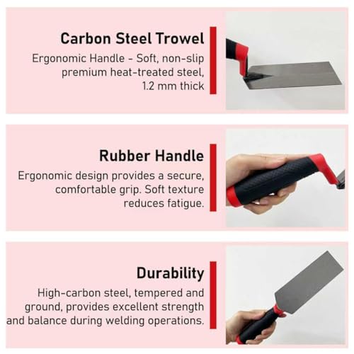 WYXDSDEV Concrete Tools 4pcs Set, Stainless Steel Pool Trowel and Margin Trowel Plus Concrete Edger and Groover Masonry Hand Tool