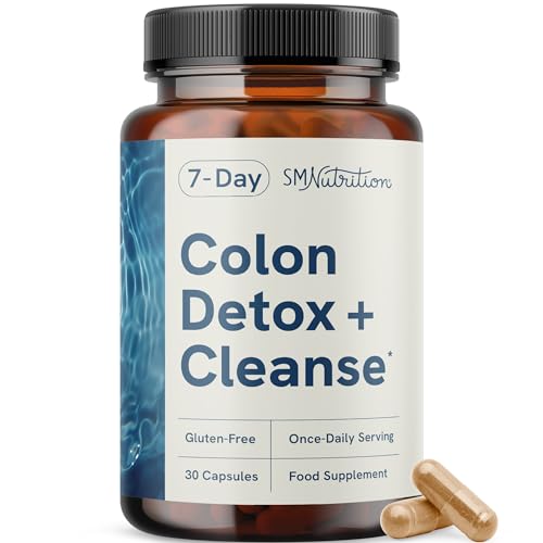7 Day Colon Cleanse & Detox | Flaxseed Supplement Support Bloating Relief & Occasional Constipation | Fast Acting 7 Day Detox Cleanse for Women and Men with Gut Health Probiotics | Gluten-Free | 30Ct