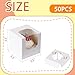 BOOMIBOO 50 Pack Individual Cupcake Containers, Cupcake Boxes with Window, Food Grade Cupcake Holders with Inserts, Stackable Deep Cupcake Carrier (White)