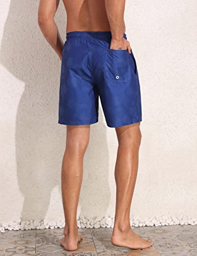 Unitop Mens Swimsuit Trunks Compression 7" Quick Dry Athletic Swimwear Shorts With Pockets Navy Blue 30 #TOP5