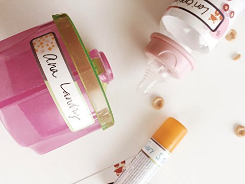 Bottle and Food Labels, Write-On, Freezer Safe, Self-Laminating, Waterproof Kids Name Labels for Baby Bottles, Sippy Cup for Daycare School, Dishwasher Safe (Playful Patterns) - Thumbnail 3