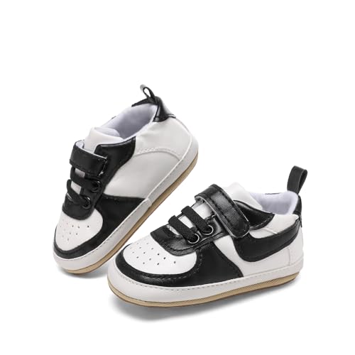 Image of Clowora Unsex Baby Shoes Boys Girls Infant Sneakers Non-Slip Soft Rubber Sole Toddler Crib First Walker Lightweight Shoes