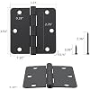 HOME MASTER HARDWARE 3 Pack Rounded Matte Black Door Hinges, 3.5 Inch Interior Door Hinges, 1/4 Radius Corners Residential Bedroom Door Hinge for Office/Bedroom/Study Living Room
