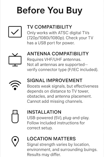 DollaTek HDTV Interior HD Antena de TV Digital Amplificador de señal Receptor de Suelo Amplificador de antena de TV ATSC - Negro - imagen 3