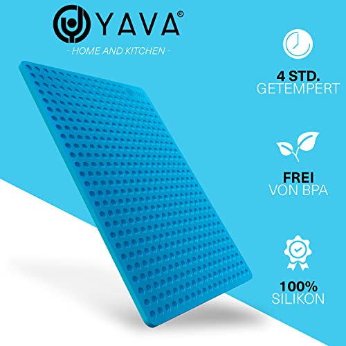 YAVA® Backmatte Hundekekse Mini Halbkugel (1cm), Premium Silikon Backmatte für Hundeleckerli, Hundekekse Backform, Leckerli Backmatte für Hunde, Backunterlage, Silikonmatte, BPA-frei (Türkis)