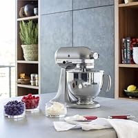KitchenAid Küchenmaschine - Artisan - Kippbarem Food Processor - Teigknetmaschine mit 3 Zubehör und Schüssel aus Edelstahl - 4.8 L - Kontur silber – Ansicht 5