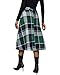 Pemieer Plaid Skirts for Women High Waist Wool Skirts A-Line Tartan Midi Skirts