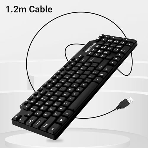 Zebronics ZEB-KM2100 Multimedia USB Keyboard Comes with 114 Keys Including 12 Dedicated Multimedia Keys & with Rupee Key (Image - 5)