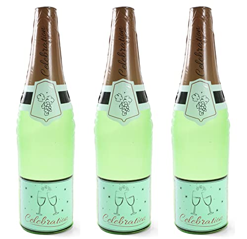 Quickdraw Lot de 3 bouteilles de champagne géantes gonflables pour mariage, fête, félicitations, événements, décoration gonflable 73 cm