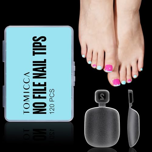TOMICCA 足の爪のヒント120枚 足用ネイルチップ つや消しクリア