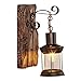 JISADER Retro Vintage Indoor Light E27 Decorate Wall Light Solid Wood Base Rustic