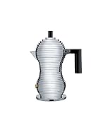Design Michele De Lucchi Alessi Kaffeekanne, schwarz, Aluminium, 8.3 x 10.5 x 35 cm