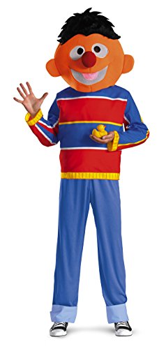 Disguise Men's Sesame Street Ernie Costume, Red/Blue/Tan/Black, X-Large
