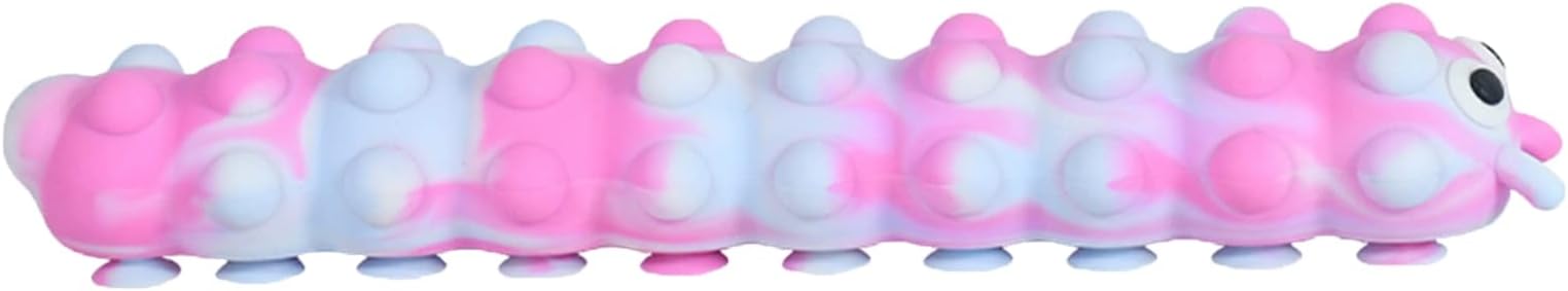 Fidget Toy, New Squidopop Fidget Toy Suction Cup Pop Toys Silicone Sensory Toy for Stress Relief Autism Needs Caterpillar 3