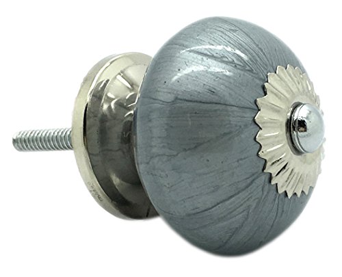 In ceramica, colore: grigio-Pomello per porta