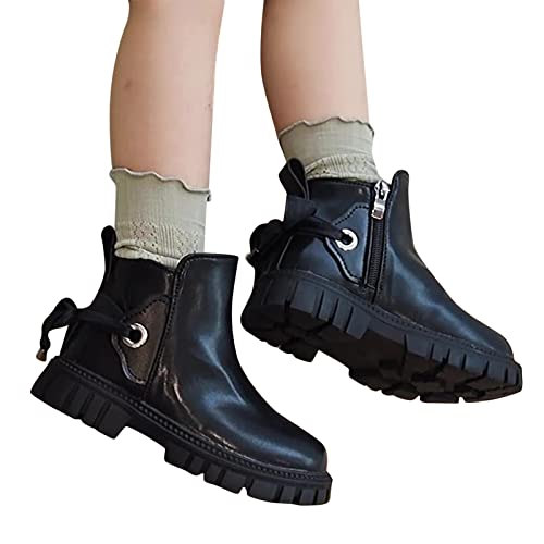 EnJoCho Kids Breathable Shoes Girls Shoes Fashion Ankle Boots Kids Low Heel Dress Booties Fashion Side Zipper Short Boots3