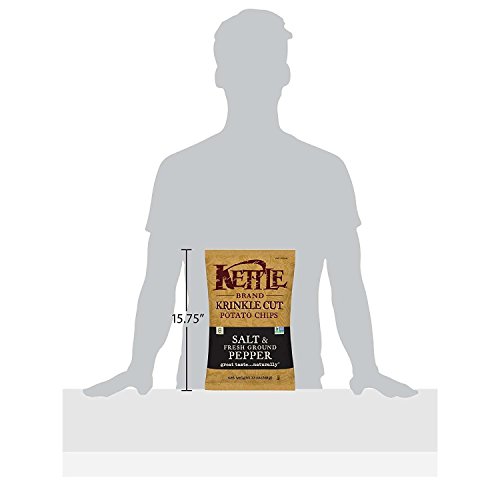 Image of Kettle Brand Potato Chips, Krinkle Cut Salt and Pepper Bags, 13 Ounce (Pack of 5)
