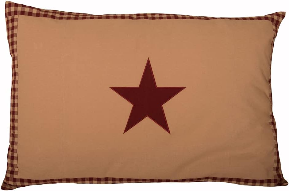 Heritage House Star Barn Red - Nutmeg Pillow Sham 21" x 31"