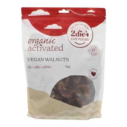 2 die 4 Live Foods, Activated Organic Vegan Walnuts 1 Kilogram - Wholesome and delicious! Sprinkle on breakfasts or salads to add a delicious crunch!