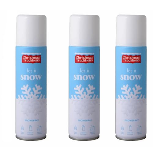 FÜNDIG Schneespray 3er-Set - Maximaler Winterzauber - Kunstschnee Vorratspack - Dekospray - Schneespray - DIY Deko Komplettset -Schnee Spray 3 Stück - Kunstschnee Großpack