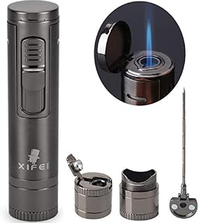 XIFEI Cigar Lighter, Cigar Puncher, Cigar Draw Enhancer, Cigar Stand, All-in-one Lighter