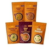 The Cumin Club Ready to Eat Vegan Indian Entrees - Comfort Indian Food Entrees - Instant Meal Effortless Cooking with Natural Ingredients - Ready to Eat Indian Food - Pack of 5, Vegan Variety Pack