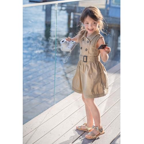 Felix & Flora Toddler Girl Gold Sandals Size 10 - Easter Flower Girl Dress Shoes Open Toe Little Kid Summer Flats