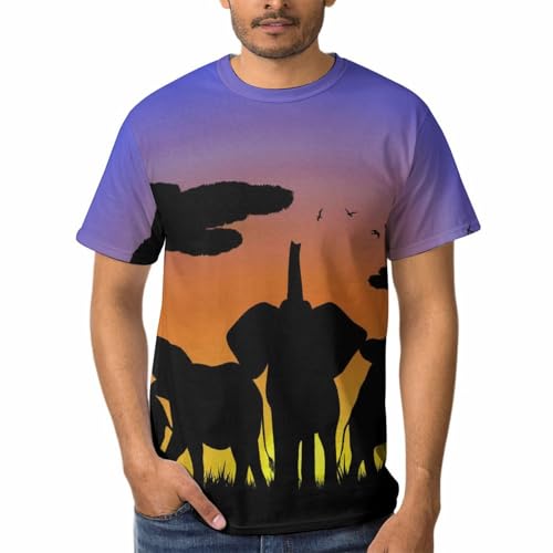 T-Shirt Col Rond Homme Motif Animal du Crépuscule Graphique Unique