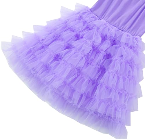 Image of GSVIBK Baby Girls Tutu Dress Sleeveless Toddler Cotton Tulle Skirt Princess Party Prom Dresses