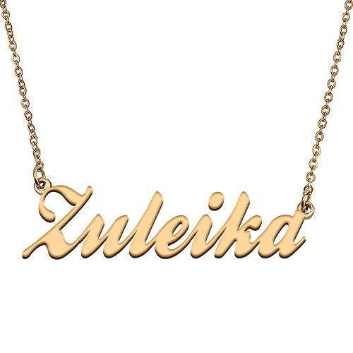 HUAN XUN Custom Personal Pendant Name Necklace Personalized My Best Friendship Gifts for Her Zuleika