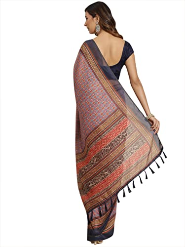Image of Amazon Brand - Anarva Women's Kalamkari Saree With Blouse Piece