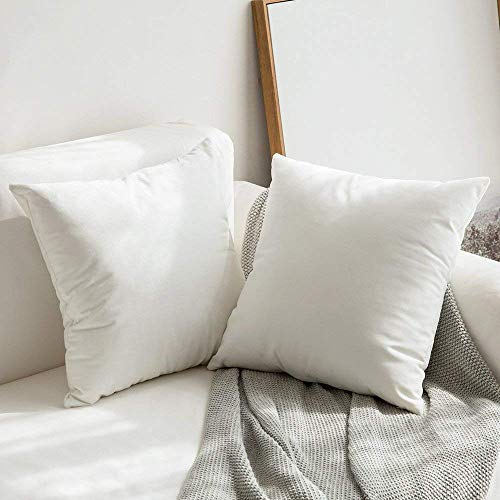 Image of Khooti Velvet Cushion Cover Pack of 1-12 inch x 12 inch / 30 x 30 cm - Pure White - Soft Pillow Covers Cushion Case for Sofa Bedroom Livingroom Chair Car, Cushion Cover