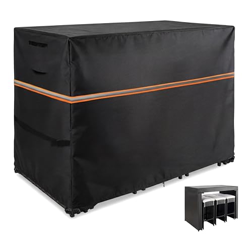 DearHoHo Patio High Top Dining Set Cover, 74"L x 38.5"D x 41"H,Black