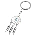 Produktbild Treestar Bohemian Dream Catcher Schlüsselanhänger Fransen türkis Schlüsselanhänger für Handtasche Handy Geld Tasche Anhänger Auto Schlüsselanhänger perfekt Urlaub Kleines Geschenk 1 Stück (Silber)