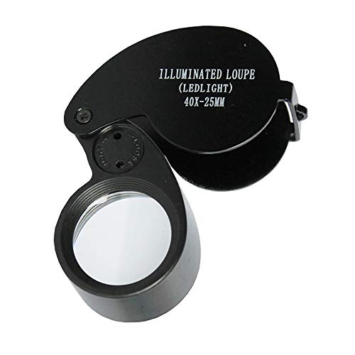 Loupe de poche 40x LED pour authentifier les détails de calligraphie
