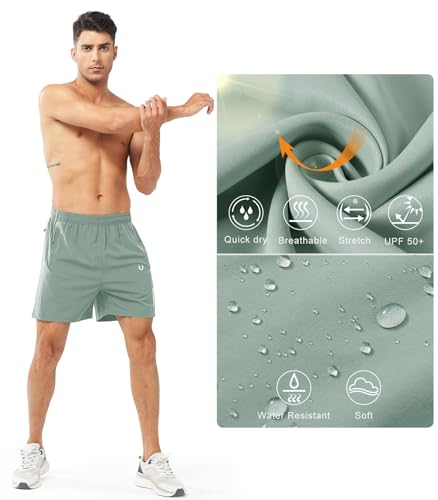 NORTHYARD Men's Athletic Running Shorts Gym Workout Shorts 7"/ 9"/ 5" Quick Dry Lightweight Sports Basketball Exercise Tennis Exercise LODENFROST-5inch L - Image 4