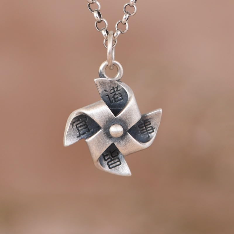 Collier pendentif moulin à vent : le cadeau créatif idéal avec sa chaîne de pull - 6