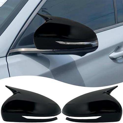 MUXEE Side Mirror Cover,for Genesis G70 2018 2019 2020 2021 2022 2023 2024 2025，Turn Signal housing Cover Sets car Accessories -Bright Black（with Turn Signal Cutout）