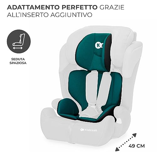Kinderkraft COMFORT UP I-SIZE 76-150 cm Seggiolino auto 9-36 kg, Poggiatesta Regolabile di 11 livelli, Seduta spaziosa, Cinture di Sicurezza, Inserto modulare dotato, Gruppo 1/2/3, Verde - 7