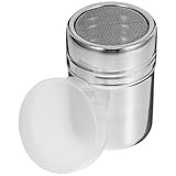 FUOYLOO Stainless Steel Powder Shaker with Lid for Flour Dusting and Coffee Chocolate Sprinkles