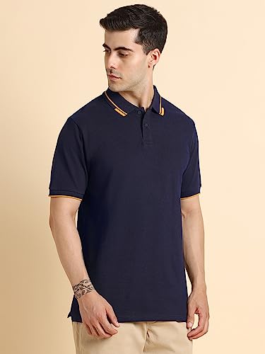 Image of Dennis Lingo Men's Regular Fit Solid Polo Cotton T-Shirt