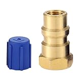 Aupoko A/C Retrofit Valve with Dust Cap, R12 R22 to R134A Fast Quick Conversion, 1/4' to 8v1 Thread,...