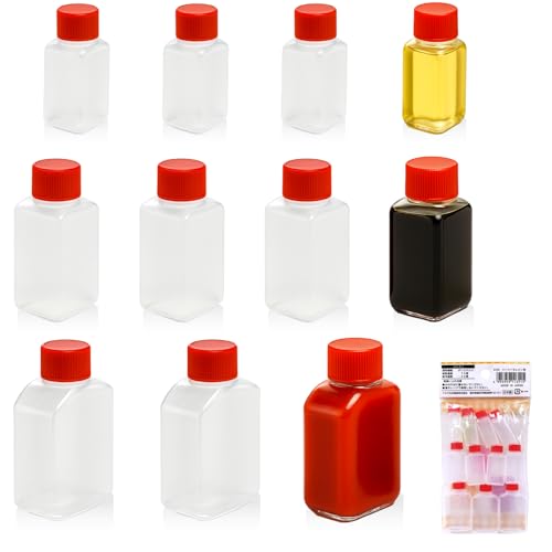 JapanBargain 2054, Japanese Travel Bottles for Dressing Spice Soy Sauce Squeeze Squirt Bottles Mini Sauce Containers Made in Japan, 11pcs